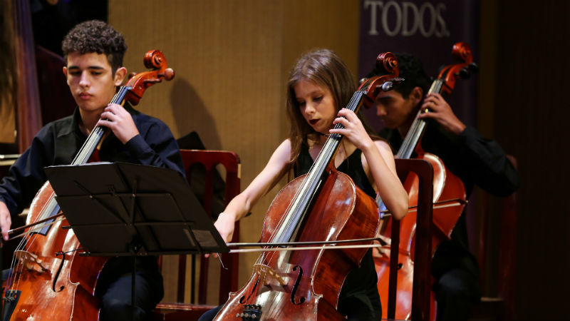 Quarteto Acordes Mágicos se apresenta no Teatro Celina Queiroz. Grupo cearense irá executar peças de Vivaldi e Mozart (Foto: Ares Soares/Unifor)