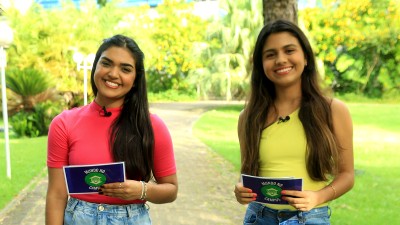 As alunas Melina Melo e Letícia Monteiro apresentam o Mundo no Campus nesta quarta-feira, às 19h (Foto: Divulgação)