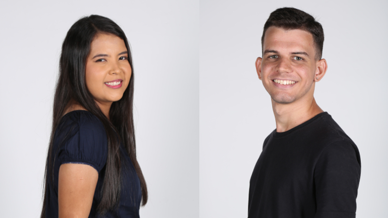 Misaelly Silva e Davi Frota, estudantes de Jornalismo da Unifor, apresentam o Unifor Notícias nesta sexta-feira, a partir das 17h30 (Foto: Divulgação)