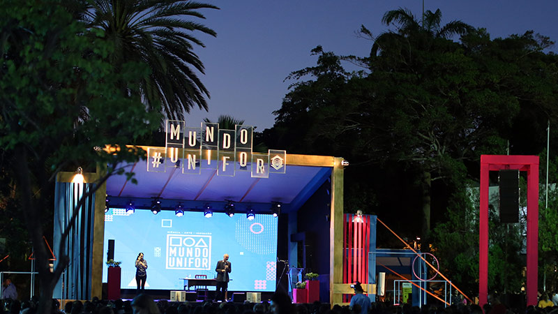 Realizado a cada dois anos, o Mundo Unifor é o maior evento de disseminação científica, cultural, artística e de humanidades da região Nordeste. Na foto, a última edição, em 2019 (Foto: Ares Soares)