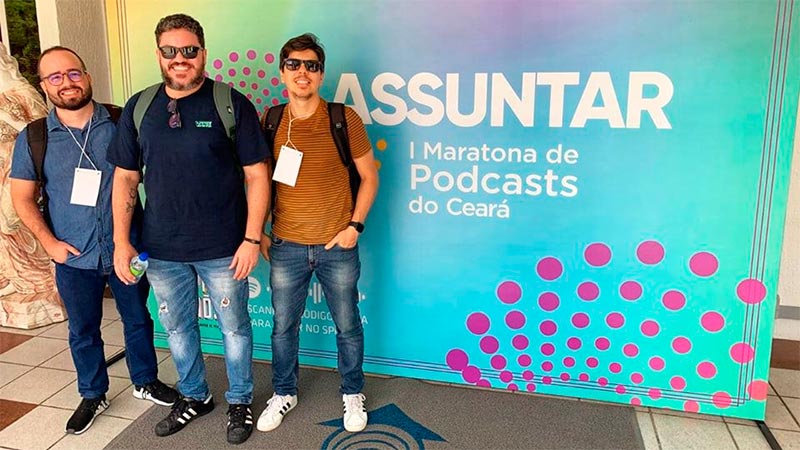 Giuseppe Lira, Thiago Cruz e Thomas Fernandes , equipe do podcast Creative Drops, convidados para participar do debate