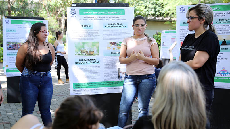 O Ciclo de Apresentações dos TCC's Unificados reúne os Trabalhos de Conclusão de Curso dos alunos dos cursos de Saúde (Foto: Ares Soares/Unifor)