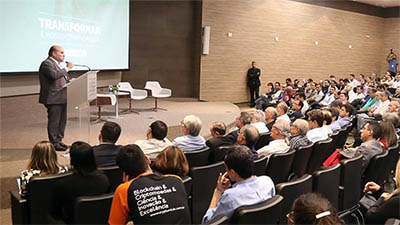 Lançamento do Instituto Iracema Digital, em fevereiro último, no auditório da Federação das Indústrias do Estado do Ceará/FIEC (Foto: João Filho)